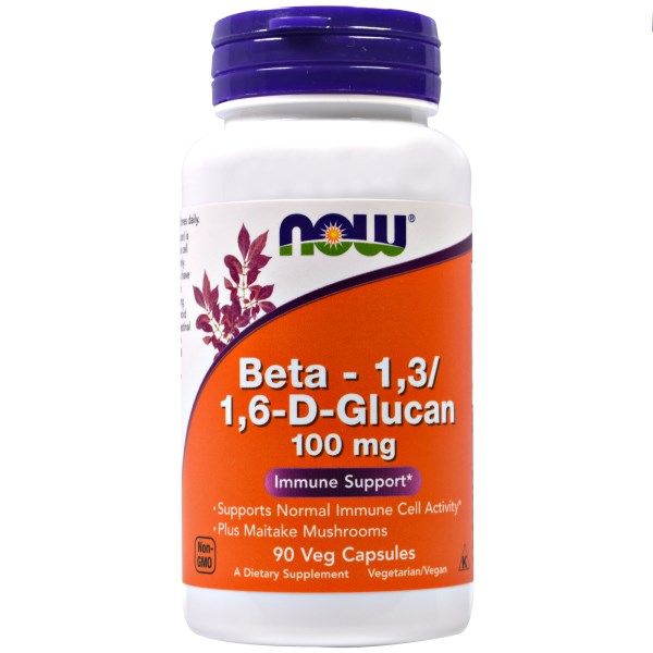 Beta-1,3/1,6-D-Glucan, Бета-1,3/1,6-D-Гликан, Now Foods, 100 мг, 90 капсул