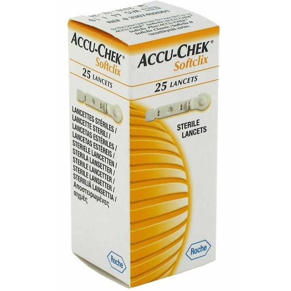 Стерильные ланцеты Accu-Check Softclix для комфортного тестирования, 25 шт