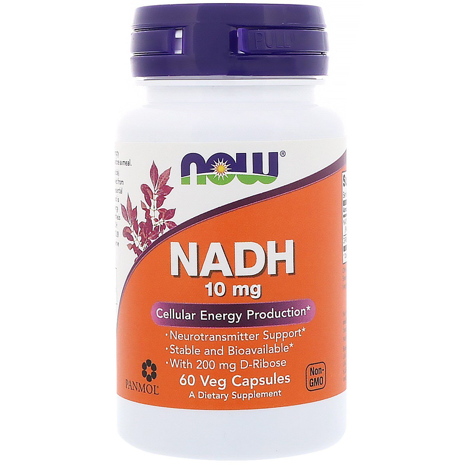 NADH НАДН  Мощный натуральный энергетик Now Foods 10 мг, 60 шт