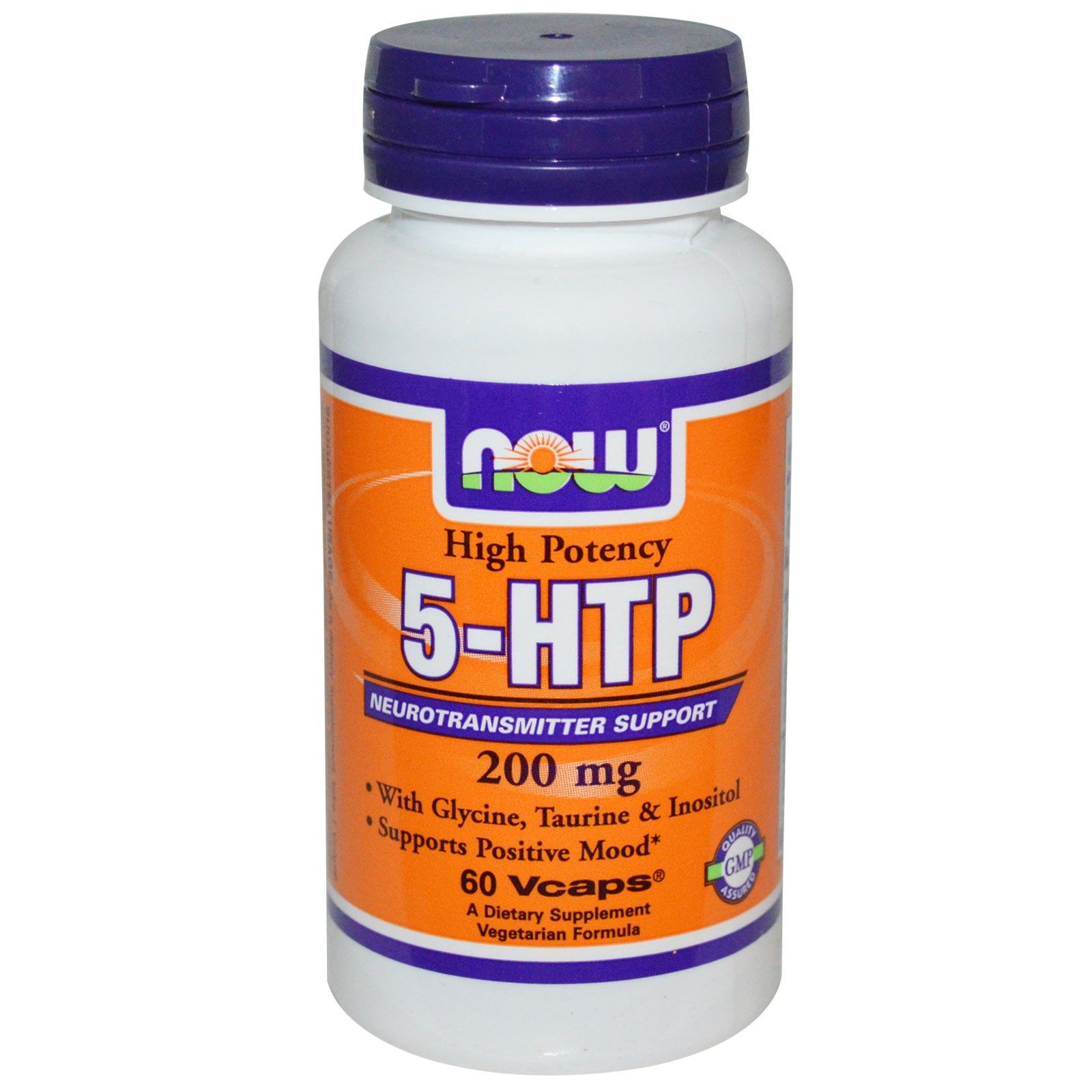 5-HTP + Глицин Таурин Инозитол Now Foods 200 мг, 60 капсул