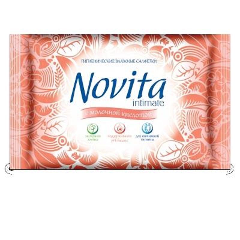 Салфетки влажные для интимной гигиены Novita, 15 шт