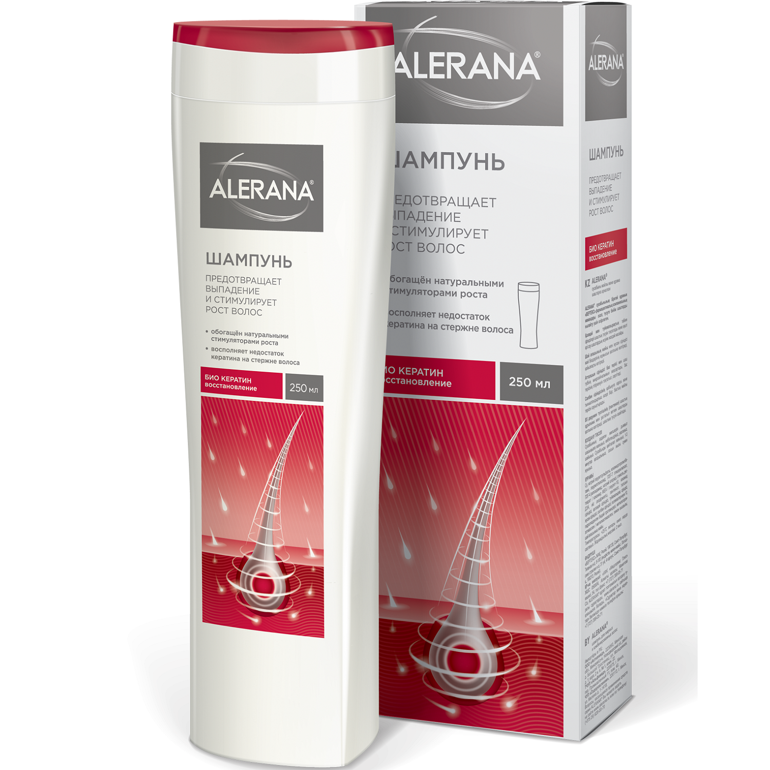 Шампунь для поврежденных и ослабленных волос ALERANA® Био Кератин Восстановление, 250 мл
