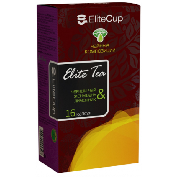 Черный чай & женьшень & лимонник EliteCup Арт Лайф, 16 шт