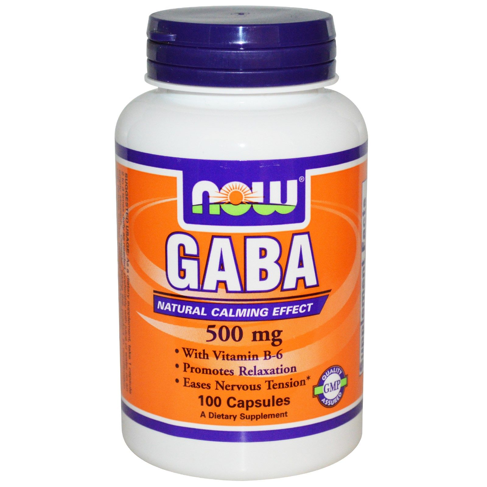 GABA, ГАМК, Аминомасляная кислота, Now Foods, 500 мг, 100 капсул
