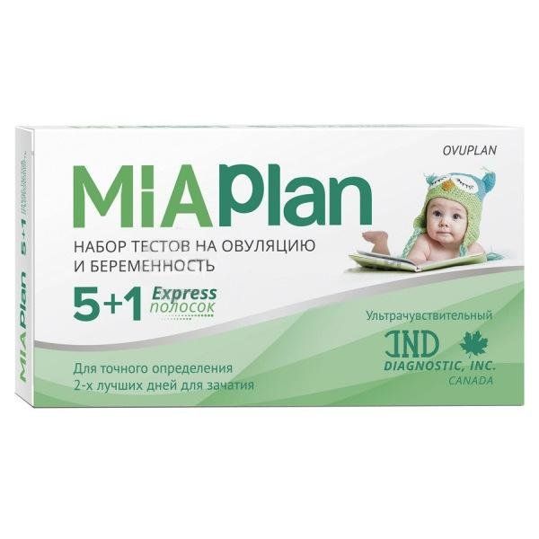 Тест на овуляцию ovuplan 5+1 тест на беременность Miaplan, 6 шт