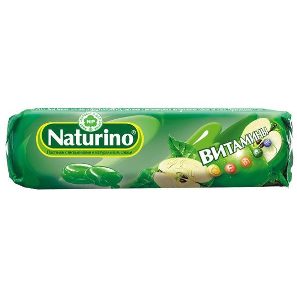 Пастилки с витаминами и натуральным соком вкус яблоко Naturino, 8 шт