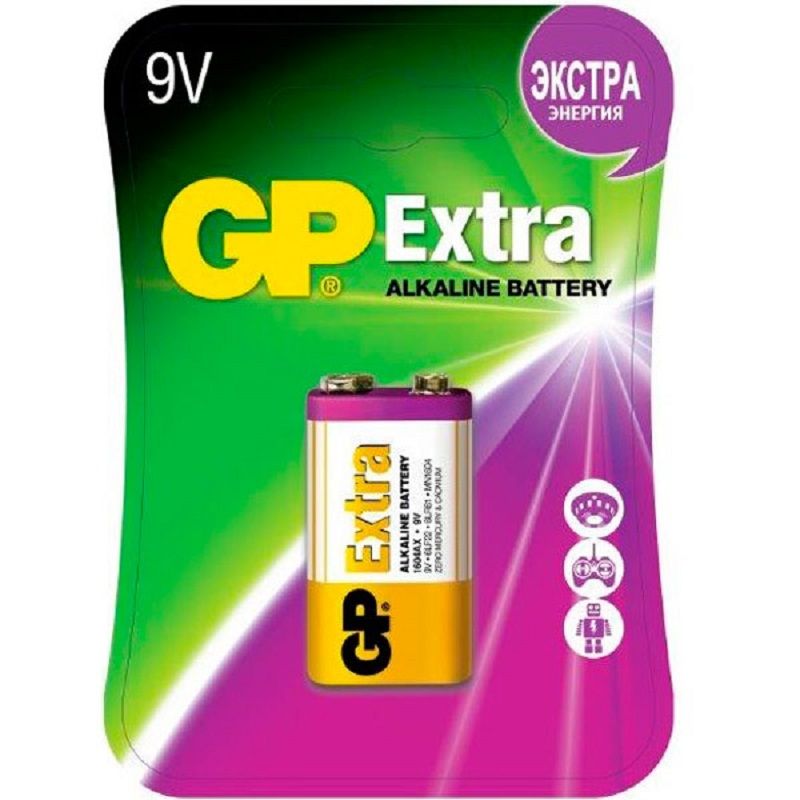 Батарейка алкалиновая GP Extra GP1604AX-5CR1 9V, 1 шт