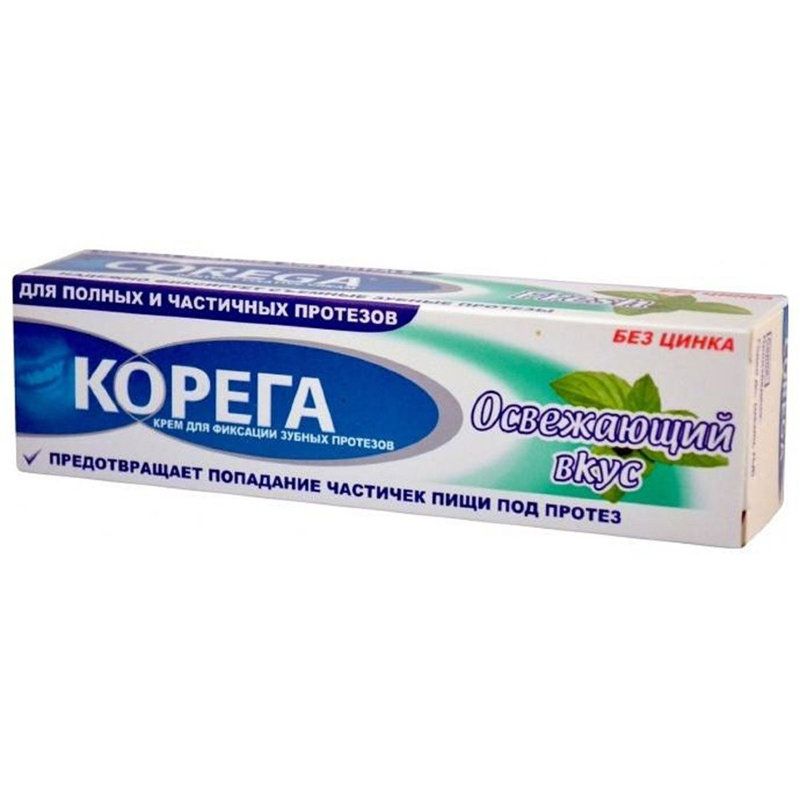 Крем для фиксации зубных протезов освежающий вкус Корега, 40 г