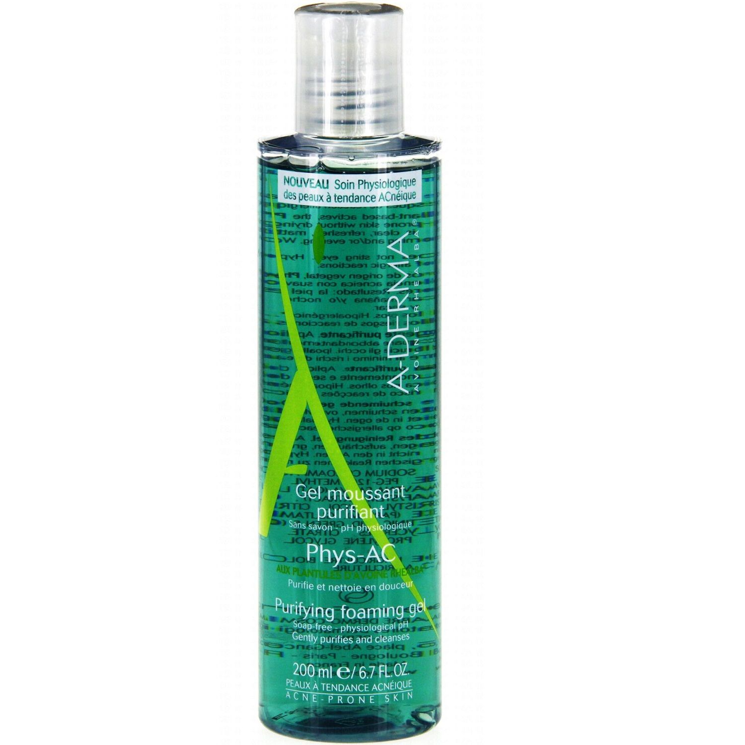 Очищающий пенящийся гель A-Derma Phys-AC, 200 мл