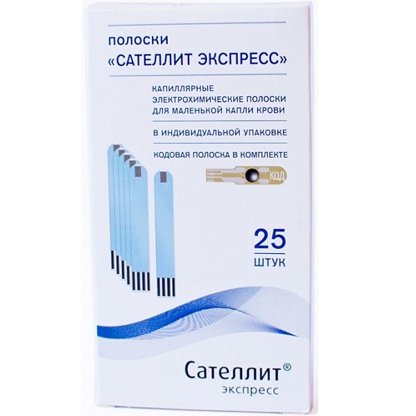 Тест-полоски к экспресс-измерителю Сателлит Экспресс ПКГ-03, 25 шт