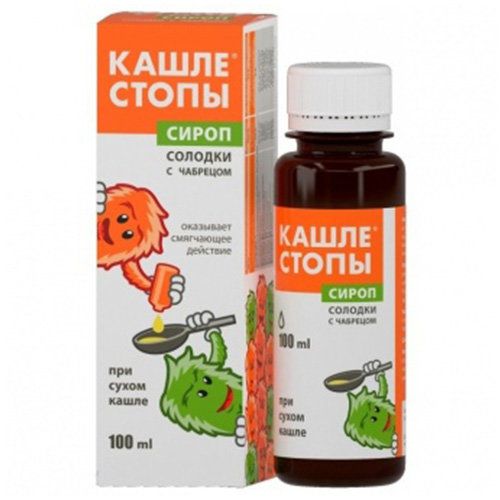 Сироп солодки с чабрецом при сухом кашле Кашлестопы, 100 мл