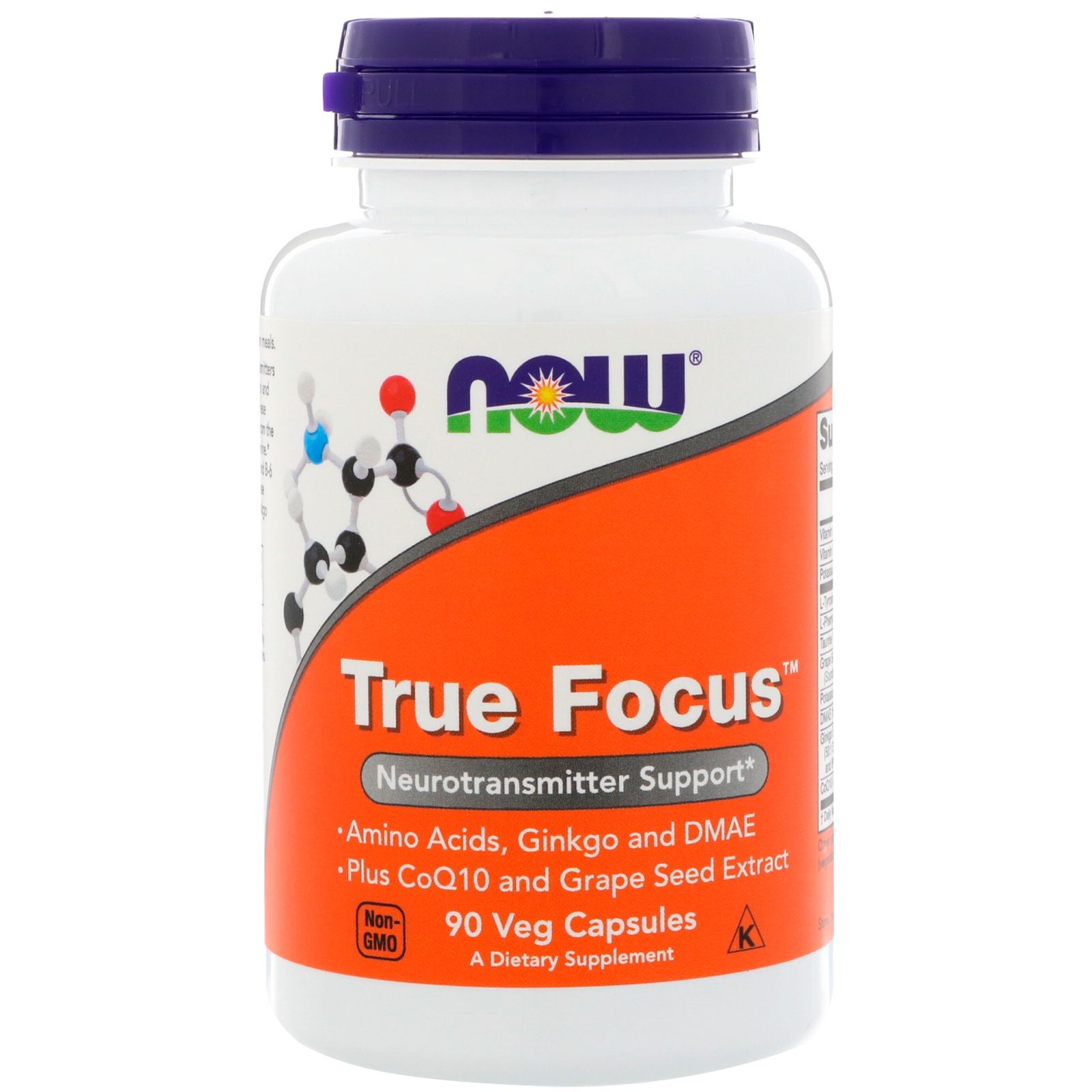 Тру Фокус True Focus для повышения концентрации внимания и способности к запоминанию Now Foods, 90 шт