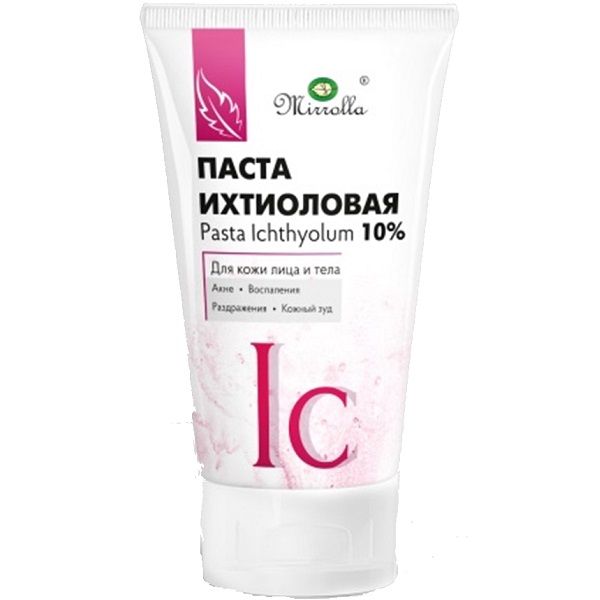 Ихтиоловая паста 10% против угревой сыпи Мирролла, 40 мл