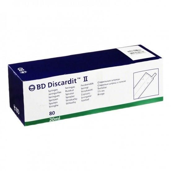 Шприц 2-х компонентный bd discardit 20 мл с иглой 0,8х40 мм Becton Dickinson, 80 шт